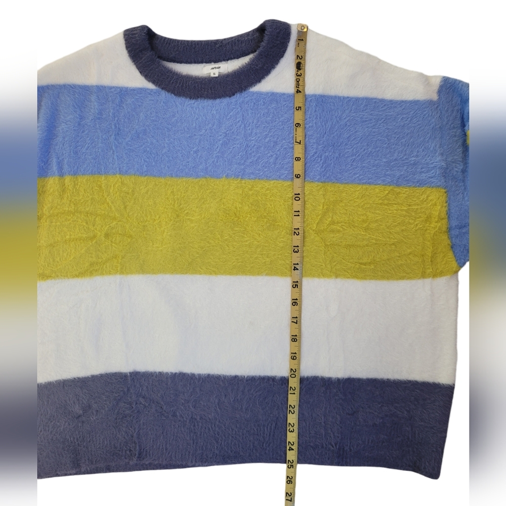 New Aerie Multicolor Stripe Soft Fuzzy Flurry Cre… - image 8